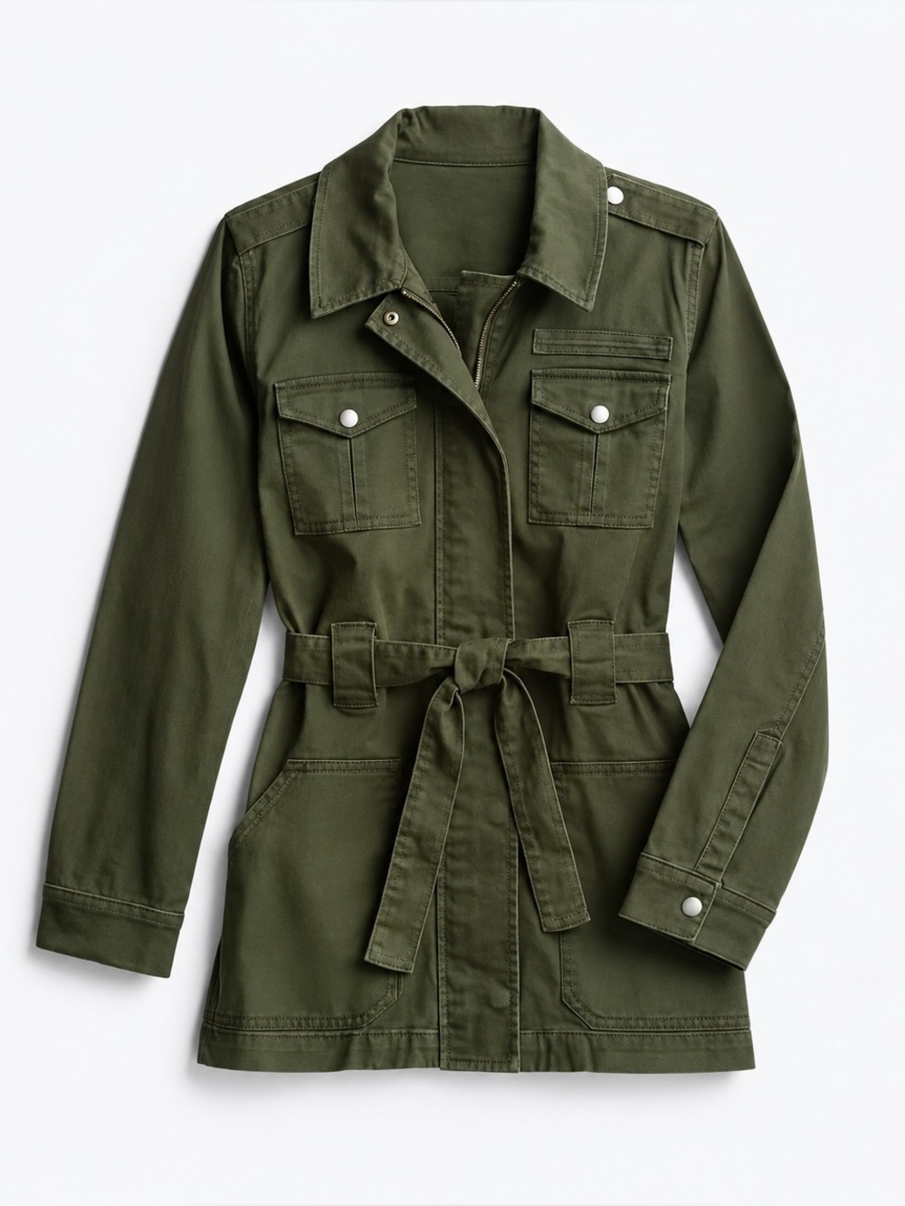 Market & Spruce Bambi Belted Cargo Surplus Jacket Foliage Green Size L